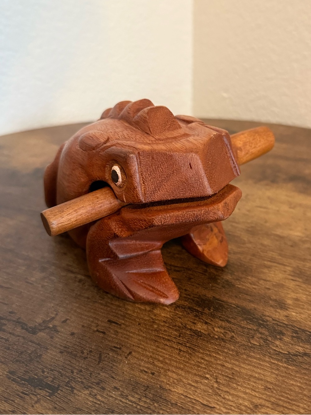 Extra Large 6” Wood Frog Guiro Rasp Percussion Instrument Tone Block Wood Carved